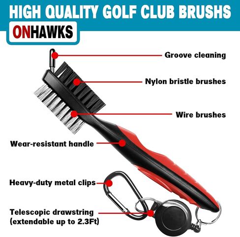 3 Pack Golf Towel with Golf Club Brush Cleaner and 6-in-1 Divot Repair Tool Set,Must-Have Accessories and Gifts for Men and Women Golfers in Saudi Arabia