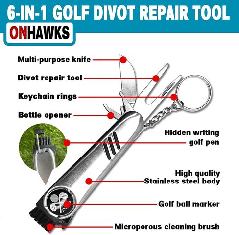 3 Pack Golf Towel with Golf Club Brush Cleaner and 6-in-1 Divot Repair Tool Set,Must-Have Accessories and Gifts for Men and Women Golfers in Saudi Arabia