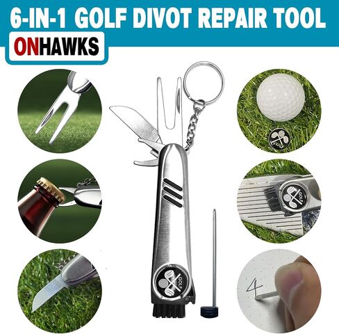 3 Pack Golf Towel with Golf Club Brush Cleaner and 6-in-1 Divot Repair Tool Set,Must-Have Accessories and Gifts for Men and Women Golfers in Saudi Arabia