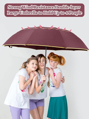 Kalolary 62 Inch Golf Umbrella Extra Large Folding Umbrella Rainproof Compact Umbrella Oversize Double Canopy Vented Waterproof Stick Travel Umbrellas for Women & Men Family Home Use in Kuwait