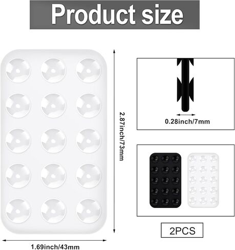 2pcs Double Sided Suction Cup Phone Mount, Silicone Phone Suction Holder Back of Phone Multifunctional Sticky Suction Phone Case for Shower Mirror Fingertip Toys (Black, Light Pink) in Saudi Arabia