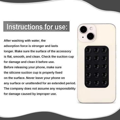 2pcs Double Sided Suction Cup Phone Mount, Silicone Phone Suction Holder Back of Phone Multifunctional Sticky Suction Phone Case for Shower Mirror Fingertip Toys (Black, Light Pink) in Saudi Arabia