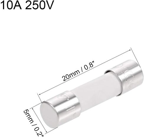 uxcell Ceramic Cartridge Fuses 8A 250V 5x20mm Slow Blow Replacement for Stereo Audio Alarm Amplifier Ceramic 10pcs in Saudi Arabia