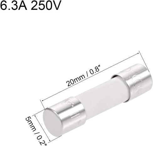 uxcell Ceramic Cartridge Fuses 8A 250V 5x20mm Slow Blow Replacement for Stereo Audio Alarm Amplifier Ceramic 10pcs in Saudi Arabia