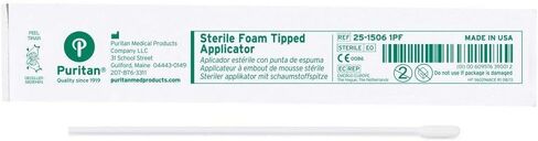 مسحة إسفنجية قياسية معقمة مقاس 6 بوصات من Puritan Medical مع مقبض بوليسترين - 25-1506 1PF 100 - صندوق مكون من 100 قطعة in Kuwait