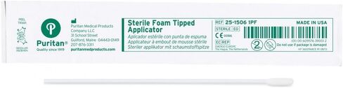 مسحة إسفنجية قياسية معقمة مقاس 6 بوصات من Puritan Medical مع مقبض بوليسترين - 25-1506 1PF 100 - صندوق مكون من 100 قطعة in Kuwait