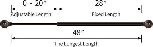Oneach 2 Pack 28''-48'' Adjustable Curtain Rod 1'' Brown Extendable Metal Single Window Rod for Curatins with Decorative Imitation Marble Resin Twisting Finials Drapery Treatment Window Rods in Saudi Arabia