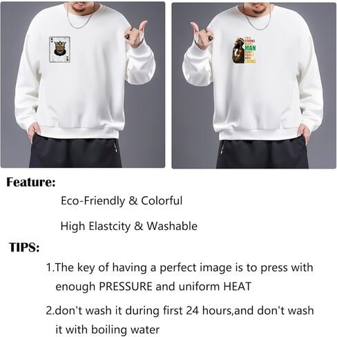 12pcs Iron on Decals Black Man Iron on Patches Heat Transfer Design Stickers for DIY T-Shirt Clothing Coat Jeans Backpacks in Kuwait