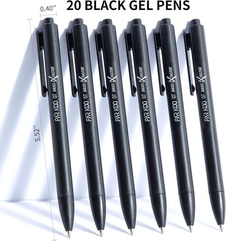 ParKoo Black Gel Pens, 100 Pack Quick Dry Retractable Medium Point 0.7mm Rollerball Gel Ink Pens Smooth Writing with Comfort Grip for School Office Home in Saudi Arabia