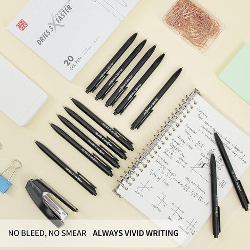 ParKoo Black Gel Pens, 100 Pack Quick Dry Retractable Medium Point 0.7mm Rollerball Gel Ink Pens Smooth Writing with Comfort Grip for School Office Home in Saudi Arabia