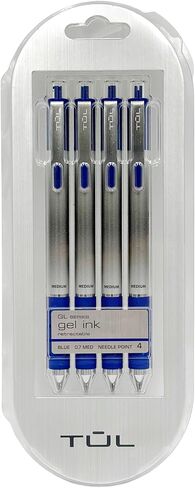 Tul Retractable Gel Pens 0.7mm Needle Point, Blue 4/pk in Saudi Arabia