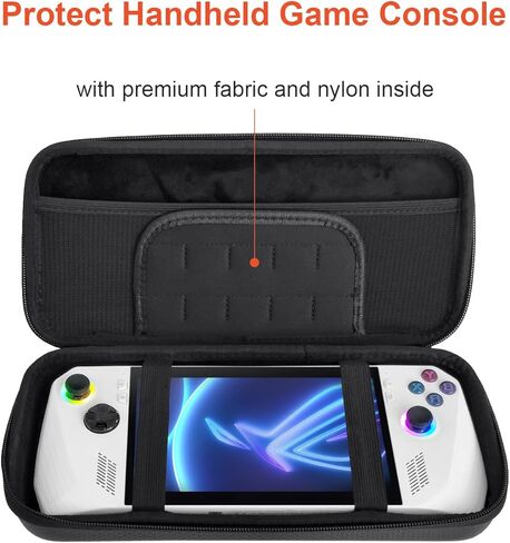 حقيبة حمل وتخزين صلبة من مادة EVA من Qwiizlab لجهاز Asus ROG Ally X/ROG Ally، متوافقة مع وحدات تحكم الألعاب Steam Deck/Switch، حقيبة واقية مناسبة للسفر مع مقاومة للصدمات، ومضادة للانزلاق والخدش in Kuwait