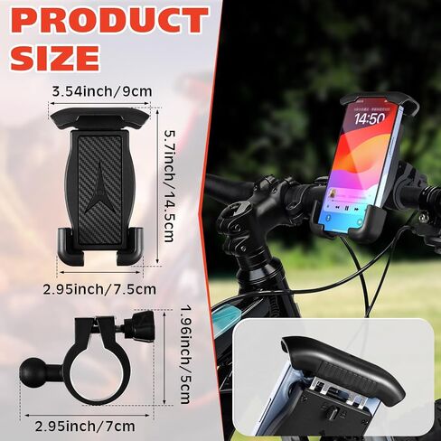 3 Pcs Ebike Accessories Included Rear Rack Bike Basket, 360 Degree Adjustable Handlebar Rear View Mirror and Phone Holder Mount for Electric Bike Bicycle 22-25mm Handlebar in Saudi Arabia
