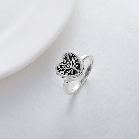 LONAGO Tree of Life Urn Ring for Ashes Cremation Keepsake Heart Tree Ring Hold Picture Memorial Ashes Ring in Saudi Arabia