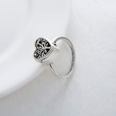 LONAGO Tree of Life Urn Ring for Ashes Cremation Keepsake Heart Tree Ring Hold Picture Memorial Ashes Ring in Saudi Arabia