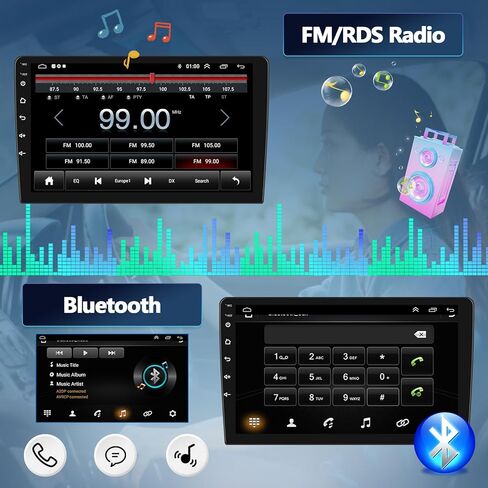 2+64G Android 13 Car Stereo for Jeep Wrangler 2008-2010 with Apple Carplay and Android Auto,9'' Touchscreen Car Radio with Mirror Link,WiFi,GPS Navigation,Bluetooth,FM/RDS Radio,SWC+AHD Rear Camera in Saudi Arabia