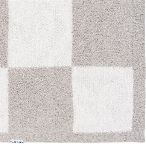 Gerber Unisex Baby Cozy Soft Silky Mink Checkerboard Grid Blanket, Tan Check, One Size in Saudi Arabia