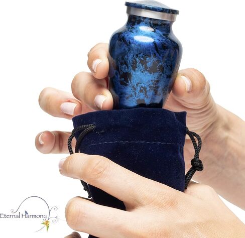Eternal Harmony Keepsake Urns for Human Ashes | 4 Mini Urn for Cremation, Carefully Handcrafted with Elegant Finishes to Honor Your Loved One | Each Small Urn Comes in a Beautiful Velvet Bag (Pearl) in Saudi Arabia