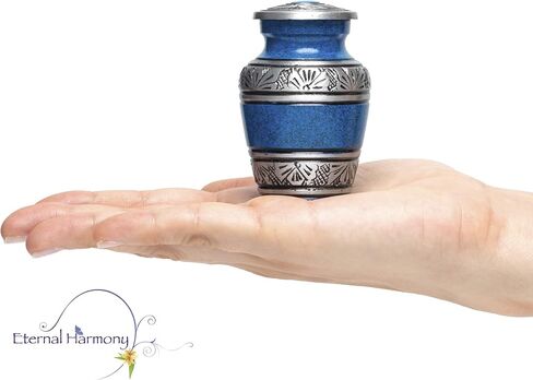 Eternal Harmony Keepsake Urns for Human Ashes | 4 Mini Urn for Cremation, Carefully Handcrafted with Elegant Finishes to Honor Your Loved One | Each Small Urn Comes in a Beautiful Velvet Bag (Pearl) in Saudi Arabia