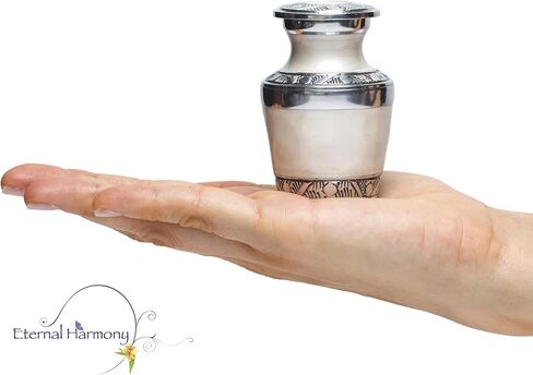 Eternal Harmony Keepsake Urns for Human Ashes | 4 Mini Urn for Cremation, Carefully Handcrafted with Elegant Finishes to Honor Your Loved One | Each Small Urn Comes in a Beautiful Velvet Bag (Pearl) in Saudi Arabia