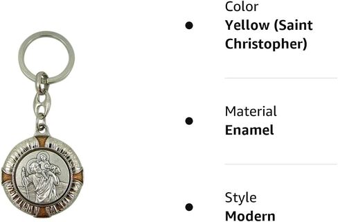 Silver Toned and Enamel Catholic Patron Saint Medal Keychain, 1 1/2 Inch in Saudi Arabia