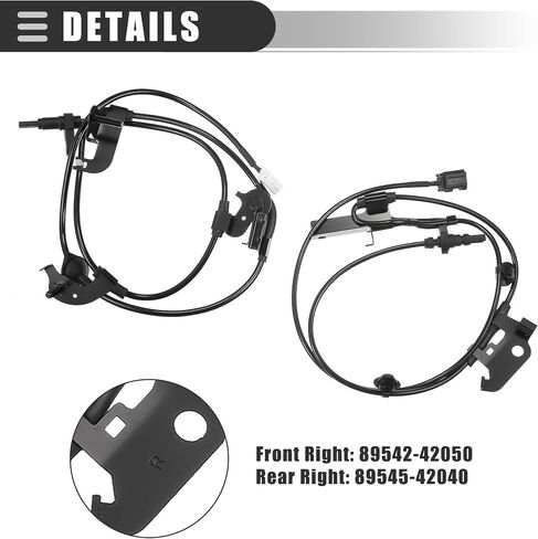 موتفورتي ايه بي اس حساس سرعة العجلات، لسيارة تويوتا راف 4 4WD 08-12، معدن، 89542-42050، اسود، 4 قطع in Saudi Arabia
