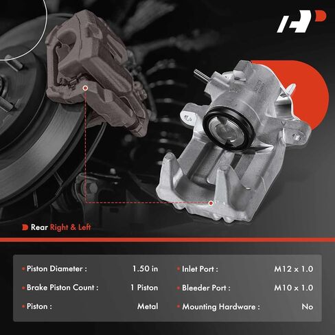 A-Premium Disc Brake Caliper Assembly without Bracket Compatible with Select Audi and Volkswagen Models - For Passat 2000-2005, A6 Quattro 1998-2004, Allroad Quattro 2001-2005 - Rear Right Passenger in Saudi Arabia