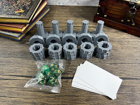 MunnyGrubbers - 5 Pack Life Counter - HP Tracker with Tracking Card Slot - (Random 7PC D20 Dice Set Included) - MTG - Tabletop RPG - Board Games - DND - Dungeons and Dragons - (5 Pack - Combo A) in Kuwait