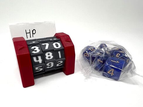 MunnyGrubbers - 5 Pack Life Counter - HP Tracker with Tracking Card Slot - (Random 7PC D20 Dice Set Included) - MTG - Tabletop RPG - Board Games - DND - Dungeons and Dragons - (5 Pack - Combo A) in Kuwait