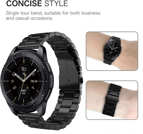 Koreda Compatible with Samsung Galaxy Watch 46mm/Galaxy Watch 3 45mm/Gear S3 Frontier/Classic Bands Sets, 22mm Stainless Steel Metal Band + Mesh Loop Replacement Bracelet Strap for Samsung Gear S3 in Kuwait