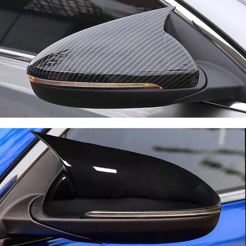 Rear View Side Mirror Cover Caps Fit for Kia Forte K3 2019-2024 Carbon Fiber Style in Saudi Arabia