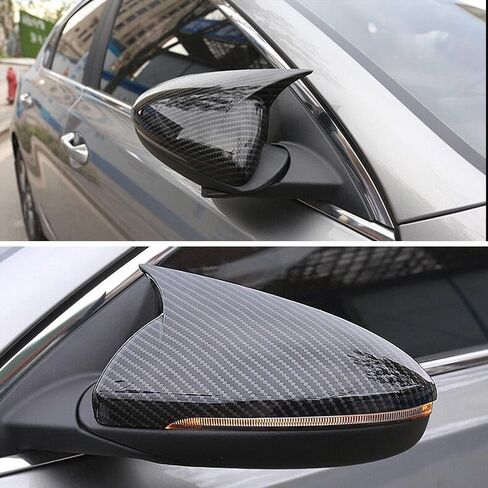 Rear View Side Mirror Cover Caps Fit for Kia Forte K3 2019-2024 Carbon Fiber Style in Saudi Arabia