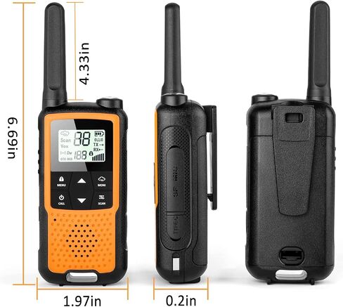 Walkie Talkies Rechargeable, NOAA Walkie Talkies Long Range for Adults, 22 Channels FRS Radio, Handheld 2 Way Radio, VOX Walkie Talkie with Earpiece and Mic, Walky Talky, USB Charging(Orange 4 Pack) in Saudi Arabia