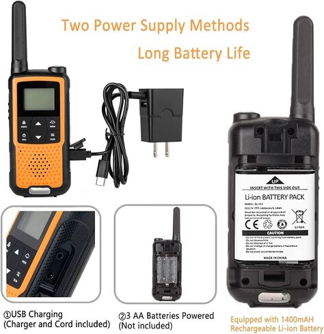 Walkie Talkies Rechargeable, NOAA Walkie Talkies Long Range for Adults, 22 Channels FRS Radio, Handheld 2 Way Radio, VOX Walkie Talkie with Earpiece and Mic, Walky Talky, USB Charging(Orange 4 Pack) in Saudi Arabia