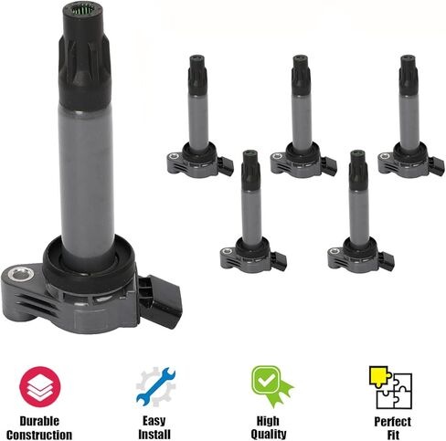 مجموعة FEXON مكونة من 6 ملفات إشعال متوافقة مع 2004-2006 Lexus 05-06 Toyota Camry 04-06 Sienna 04-08 Solara RX330 3.3L V6 لاستبدال 9091902246 90919-02246 in Saudi Arabia