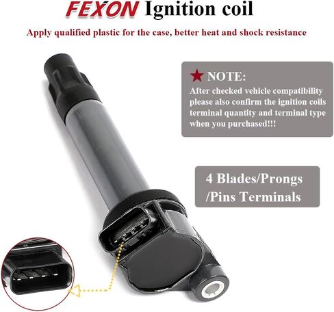 مجموعة FEXON مكونة من 6 ملفات إشعال متوافقة مع 2004-2006 Lexus 05-06 Toyota Camry 04-06 Sienna 04-08 Solara RX330 3.3L V6 لاستبدال 9091902246 90919-02246 in Saudi Arabia