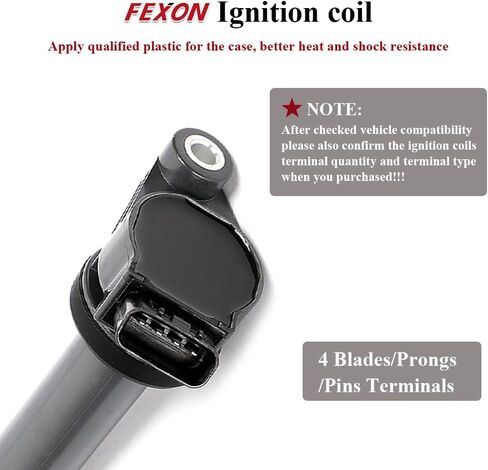 مجموعة FEXON مكونة من 6 ملفات إشعال متوافقة مع 2004-2006 Lexus 05-06 Toyota Camry 04-06 Sienna 04-08 Solara RX330 3.3L V6 لاستبدال 9091902246 90919-02246 in Saudi Arabia
