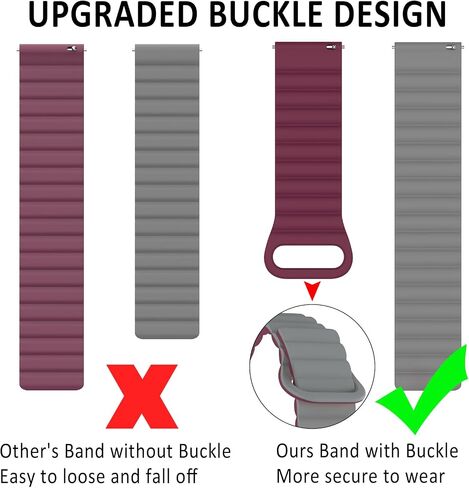Silicone Magnetic Band Compatible with Fitbit Versa 2 Bands/Fitbit Versa Bands for Men Women, Adjustable Strap with Strong Magnetic Closure Compatible for Fitbit Versa Lite Bands for Women Men in Saudi Arabia