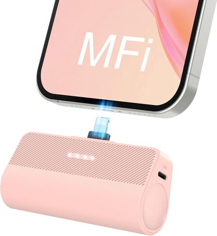 شاحن محمول KKD لهاتف iPhone، معتمد من MFi مع شحن بنك طاقة صغير بقدرة 5000 مللي أمبير في الساعة، ترقية حزمة بطارية شاحن الهاتف المحمول المتوافقة مع سلسلة iPhone 14/13/12/11/XR/X/SE/8/7/6 Pro Max in Saudi Arabia