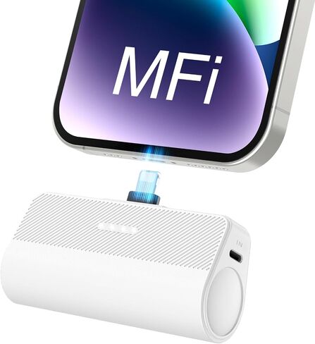 شاحن محمول KKD لهاتف iPhone، معتمد من MFi مع شحن بنك طاقة صغير بقدرة 5000 مللي أمبير في الساعة، ترقية حزمة بطارية شاحن الهاتف المحمول المتوافقة مع سلسلة iPhone 14/13/12/11/XR/X/SE/8/7/6 Pro Max in Saudi Arabia