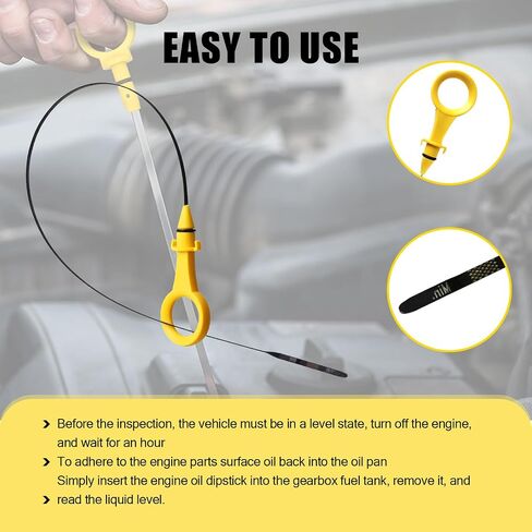 1 PC Car Engine Oil Dipstick Accessories, Durable Metal Vehicle Oil Dipstick Test Replacement, Compatible with Passa & TeguanAo & DJ OEM #06J115611F/06H-115-611E (Yellow & Black) in Saudi Arabia