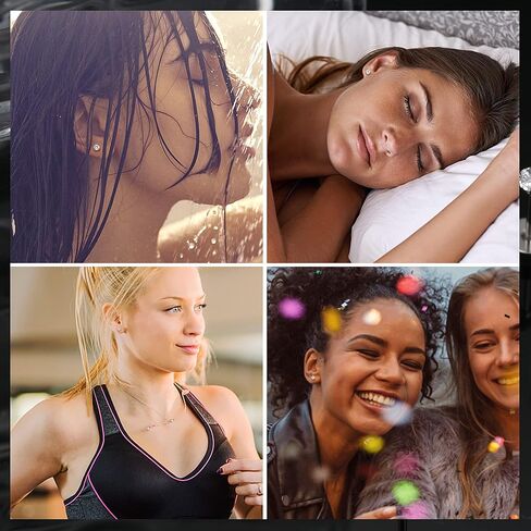 Milacolato 5 أزواج G23 أقراط التيتانيوم للنساء والرجال هيبوالرجينيك التيتانيوم أقراط للآذان الحساسة واضح مكعب زركونيا أقراط الأزرار 20G شقة الظهر ثقب النائم الغضروف أقراط مجموعة in Kuwait