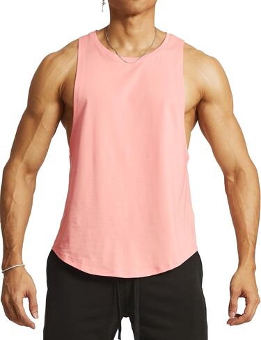 Ouber Men’s Drop Arm Tank Top Gym Workout T-Shirts Sleeveless Muscle Shirts for Bodybuilding in Saudi Arabia