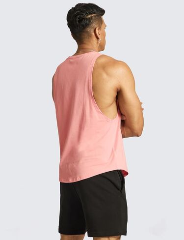 Ouber Men’s Drop Arm Tank Top Gym Workout T-Shirts Sleeveless Muscle Shirts for Bodybuilding in Saudi Arabia