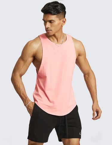 Ouber Men’s Drop Arm Tank Top Gym Workout T-Shirts Sleeveless Muscle Shirts for Bodybuilding in Saudi Arabia
