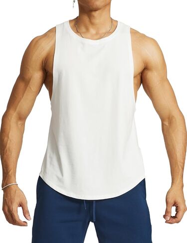 Ouber Men’s Drop Arm Tank Top Gym Workout T-Shirts Sleeveless Muscle Shirts for Bodybuilding in Saudi Arabia
