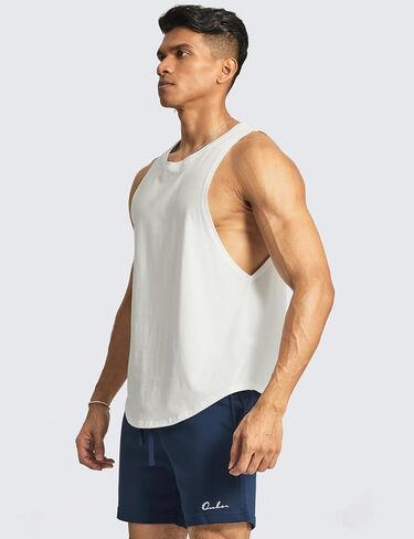 Ouber Men’s Drop Arm Tank Top Gym Workout T-Shirts Sleeveless Muscle Shirts for Bodybuilding in Saudi Arabia