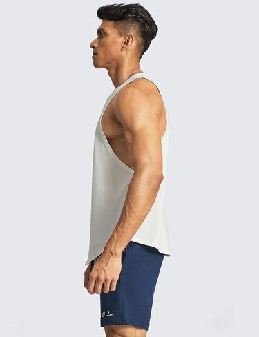 Ouber Men’s Drop Arm Tank Top Gym Workout T-Shirts Sleeveless Muscle Shirts for Bodybuilding in Saudi Arabia