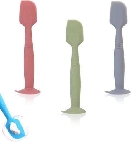 Baby Diaper Cream Spatula Applicator 3 Pack Butt Paste Spatula Soft Silicone,Diaper Rash Cream Applicator, Baby Essentials Must Haves Newborn Stuff (Red Green Grey) in Saudi Arabia