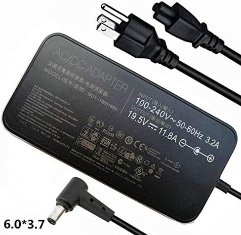 شاحن تيار متردد أصلي 19.5V 11.8A 230W متوافق مع Asus ROG Zephyrus S GX701GX GX701GW GX701GV ROG Strix Scar II GL704GM-DH74 GL703GM-DS74 ADP-230GB B A17-180P1A كمبيوتر محمول للألعاب مع كابل أمريكي. in Saudi Arabia